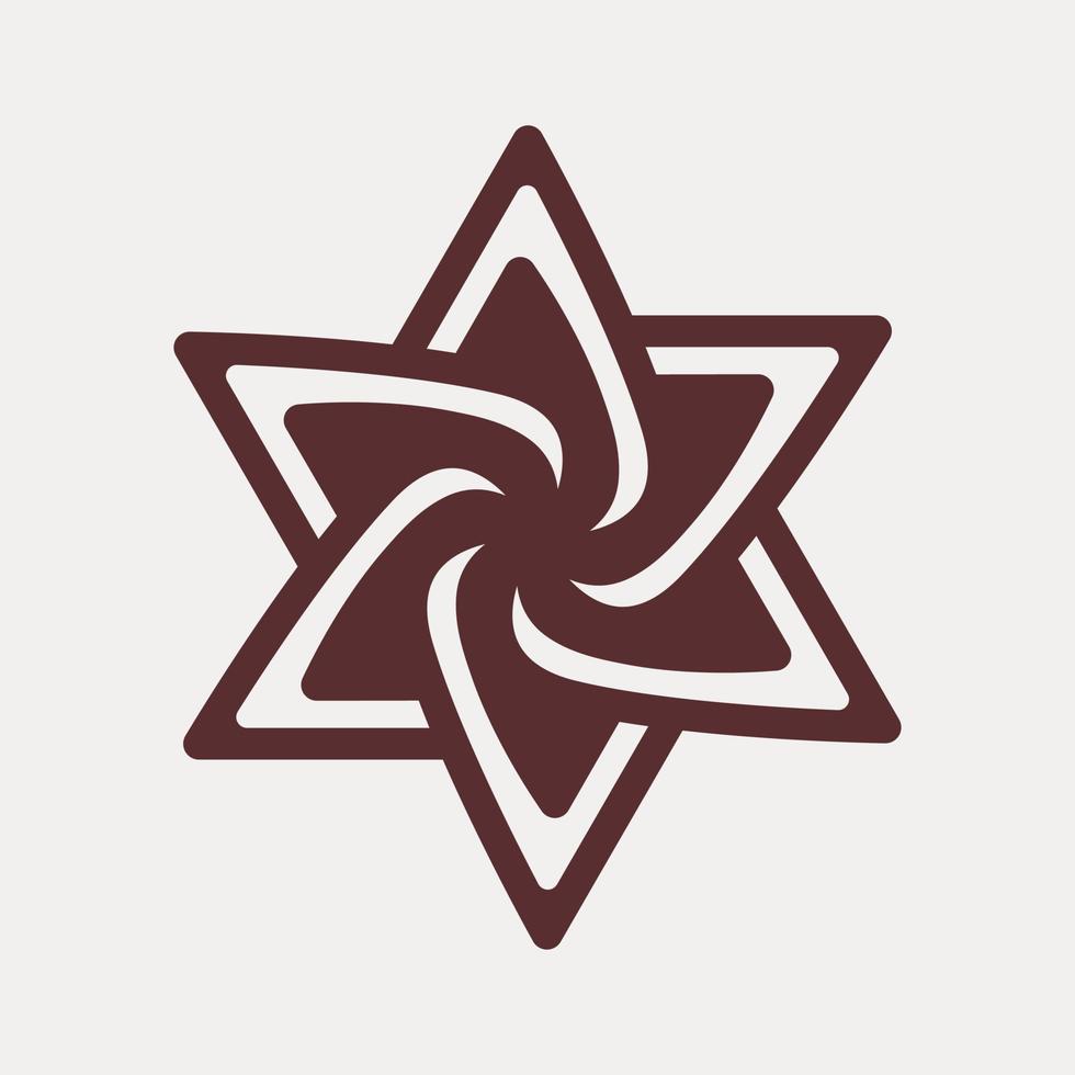 Star of David logo. Judaism religious sign. Jewish culture symbol. Israel emblem hexagram. Vector illustration