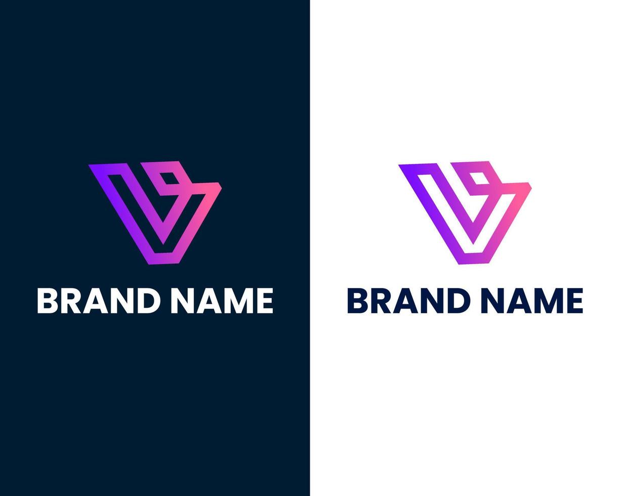 plantilla de diseño de logotipo moderno letra v vector