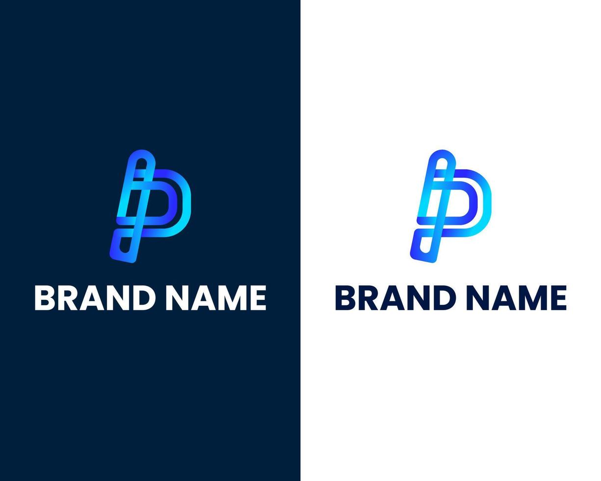 letter p modern logo design template vector