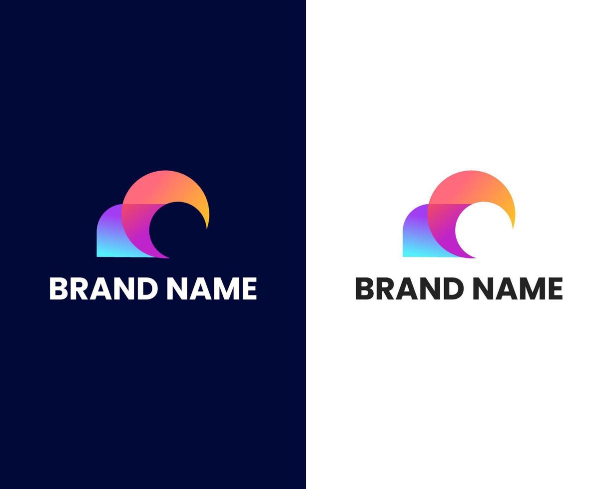 letter r and c modern logo design template vector