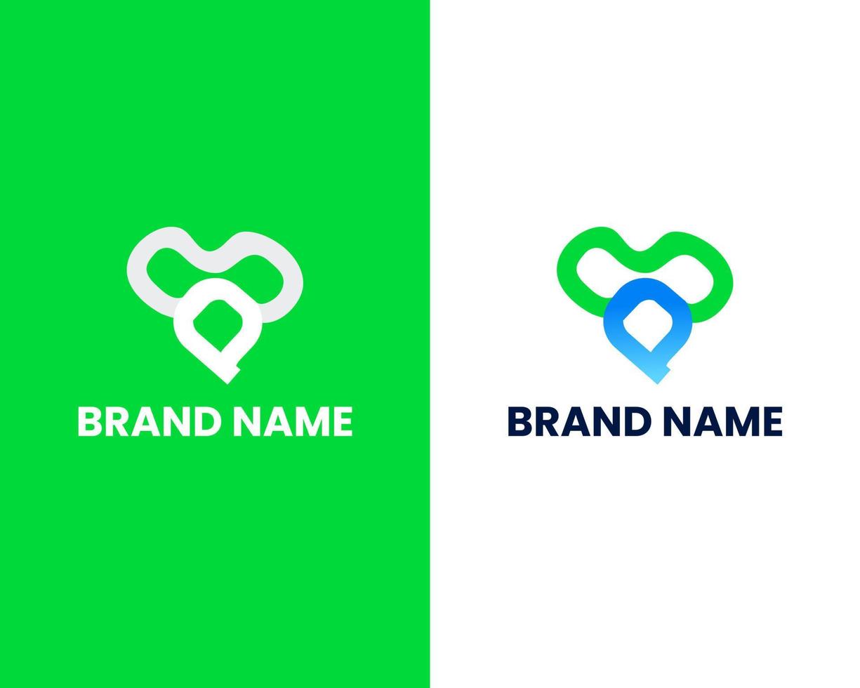letter m with q modern logo design template vector