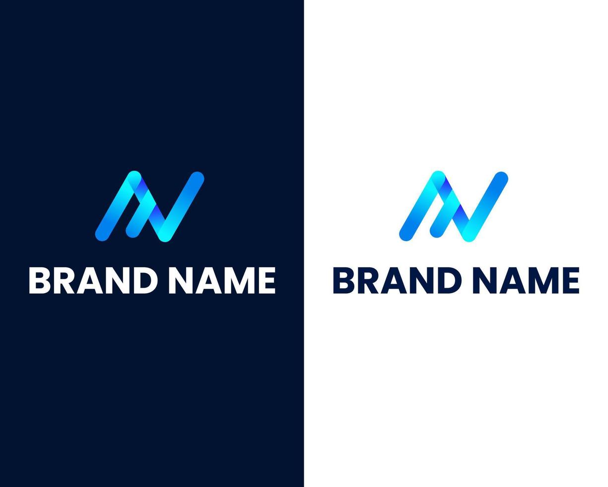 letter m and n modern logo design template vector