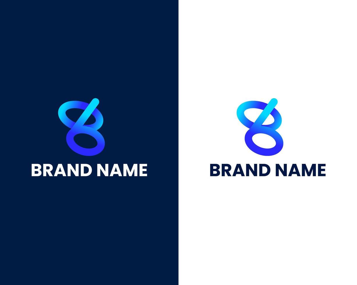 letter b with 6 modern logo design template vector