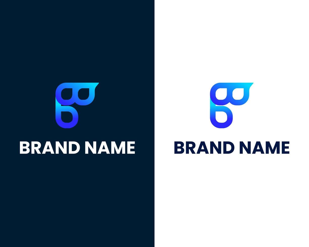 letter g and b modern logo design template vector