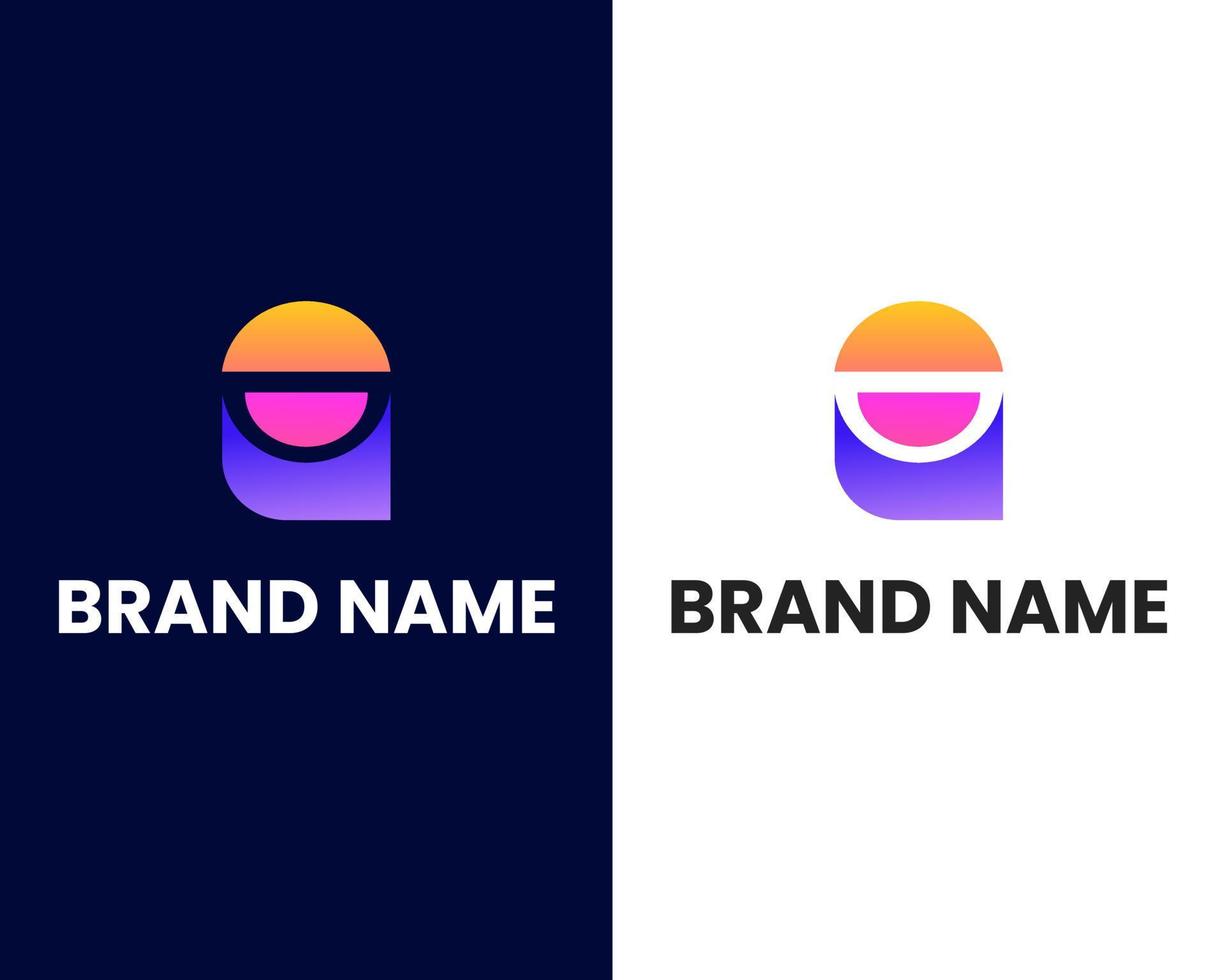 letter u and d modern logo design template vector