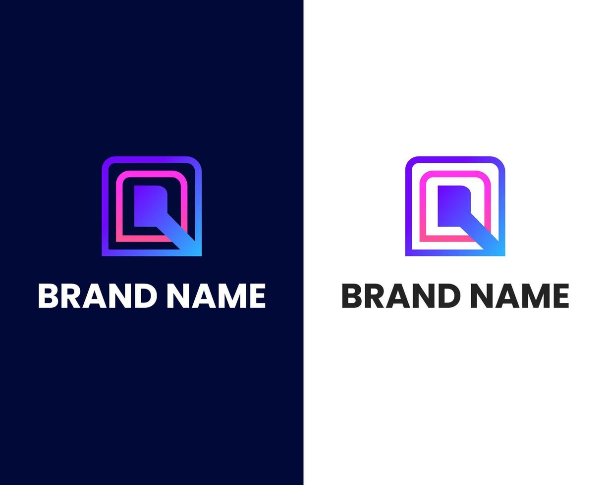 letter r and d with tech modern logo design template vector