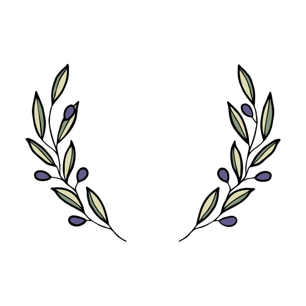 Olive branch for logo, card, invite vector