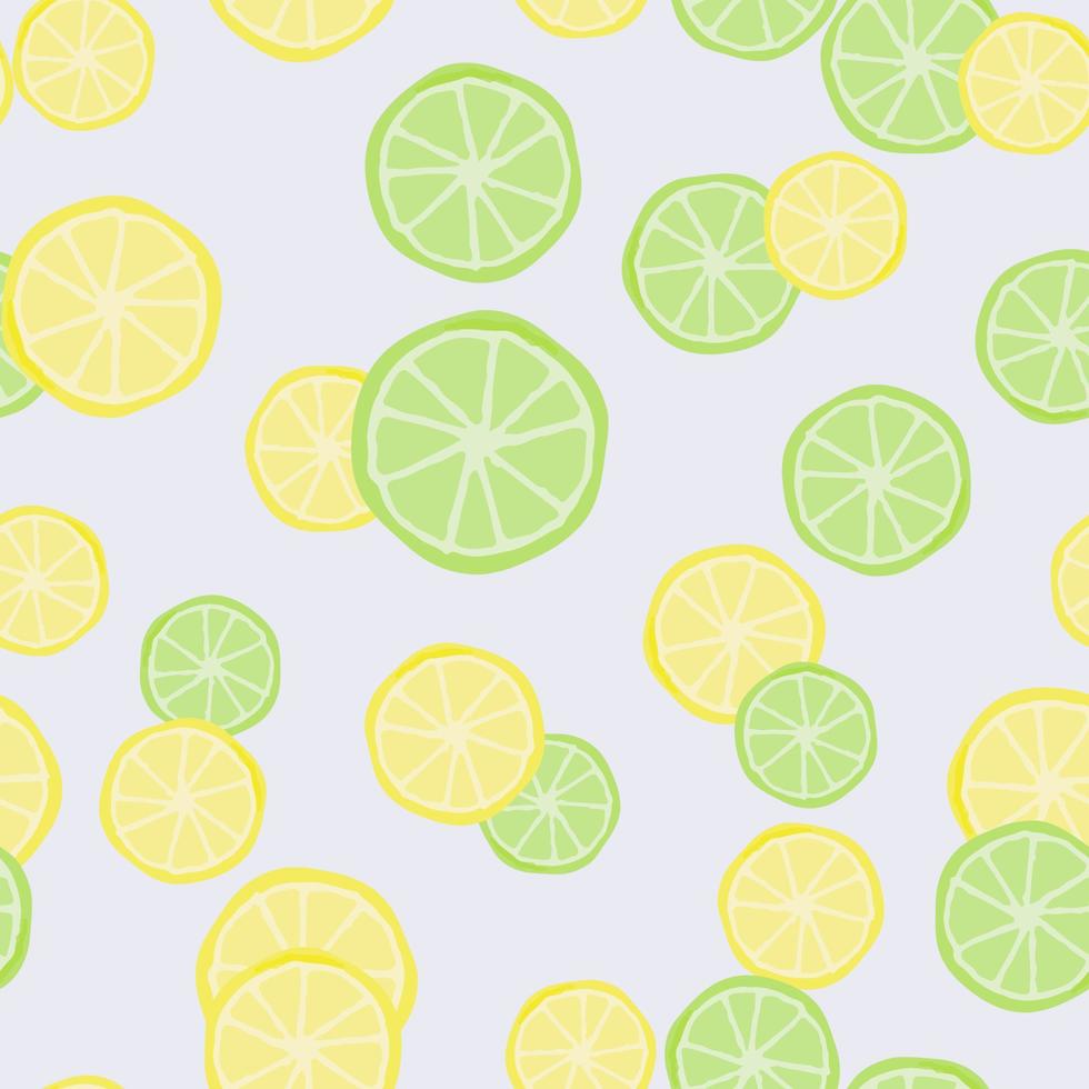 Summer seamless pattern with sliced and lemons vector