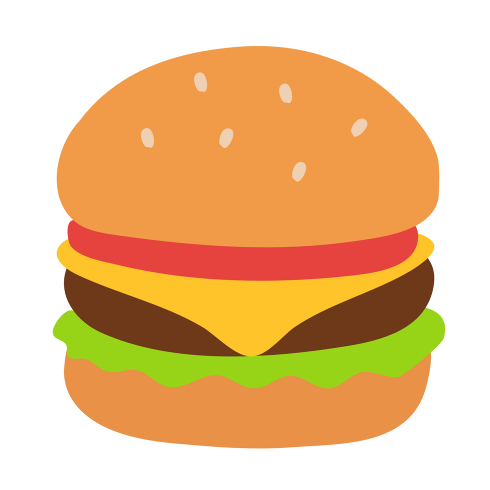 Cute cartoon hamburger PNG file