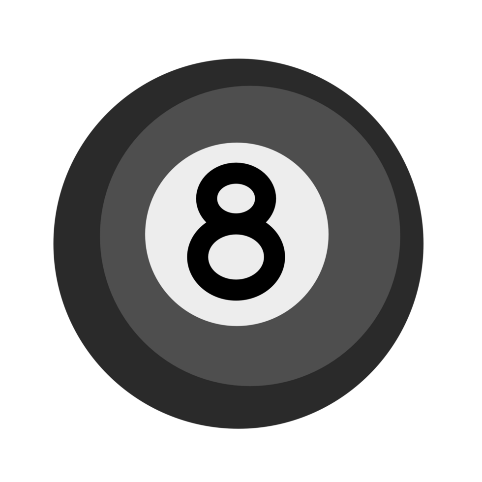 Black snooker number eight png file.