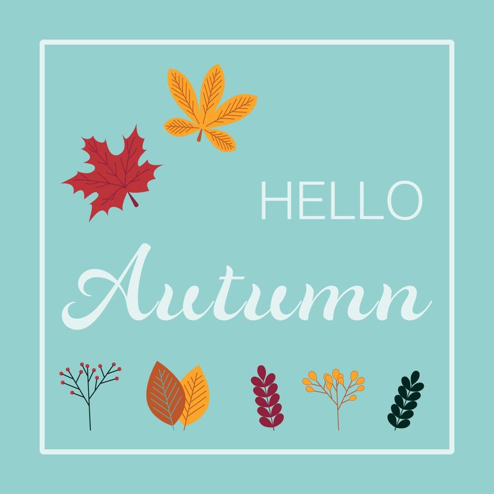 hola cartel de otoño, pancarta, etc. conjunto de hojas de otoño. vector. vector