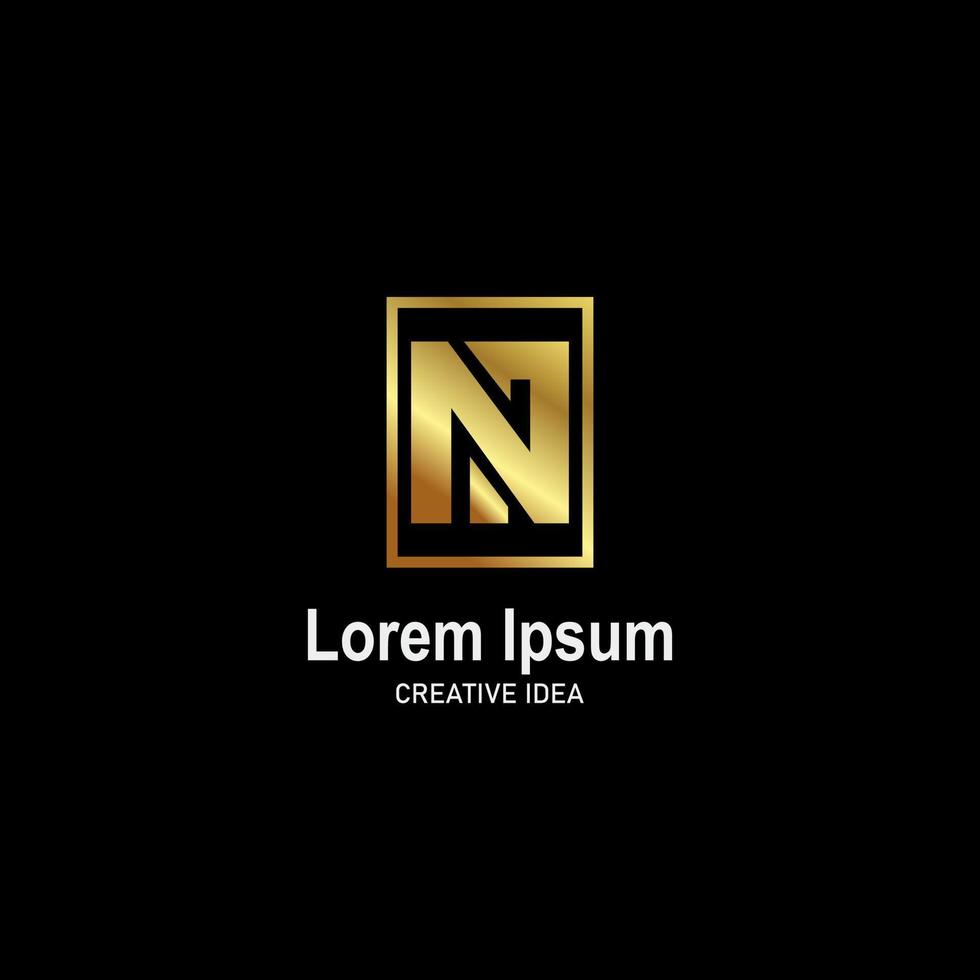 Luxury business line with gold color logo template vector