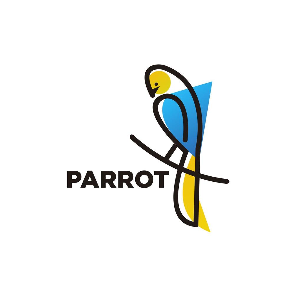 Parrot logo animal colorful design vector