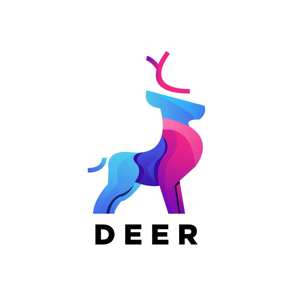 Deer logo animal colorful design vector