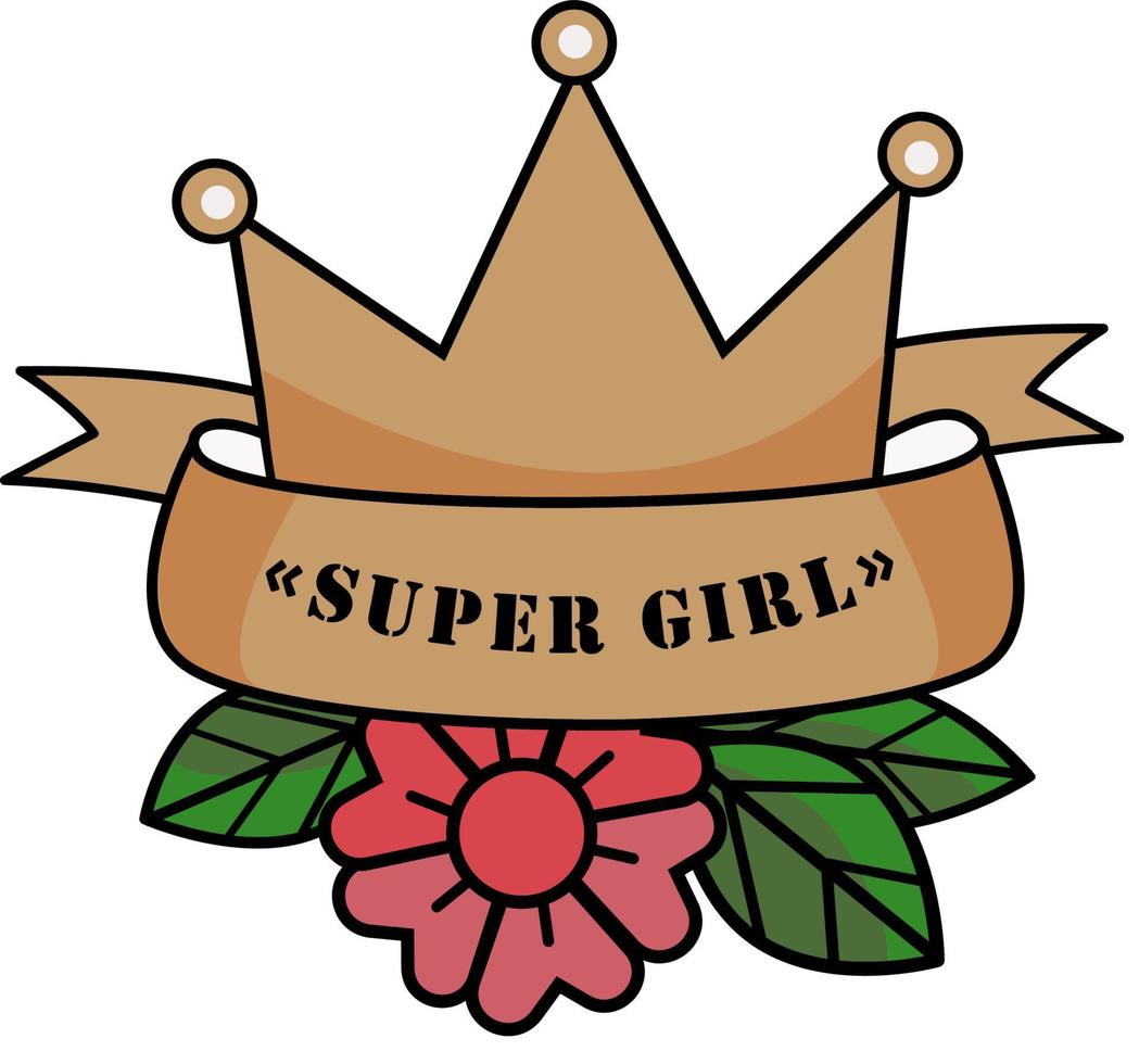 The image of the crown in cartoon style. Vector Illustration.  The emblem of the crown. It is used for labels, logos, web design, advertising.