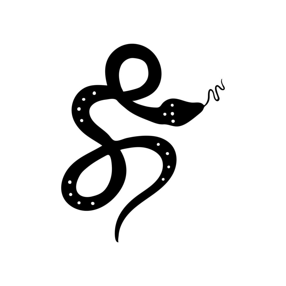 silueta negra de serpiente. ilustración vectorial aislado sobre fondo blanco. vector