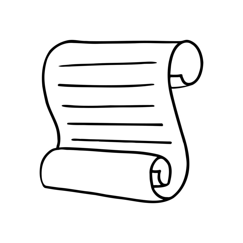 Letter on paper isolated on white background. Vector hand drawn illustration in doodle style.