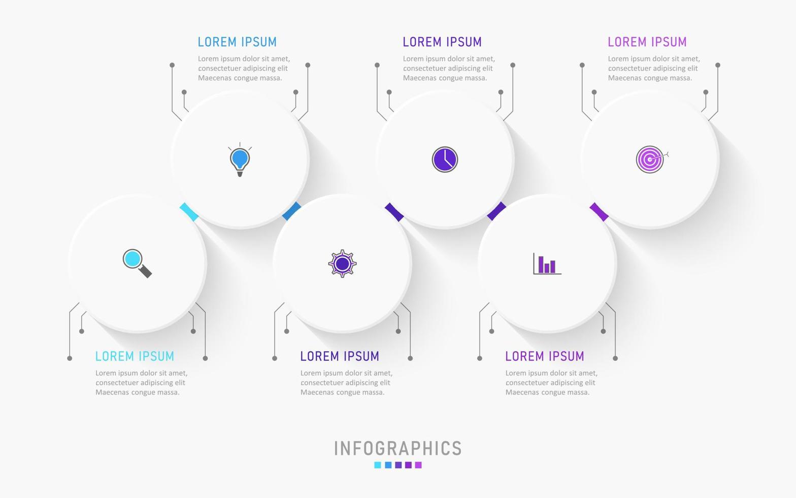 Vector Infographic label design template with icons and 6 options or steps. Can be used for process diagram, presentations, workflow layout, banner, flow chart, info graph.