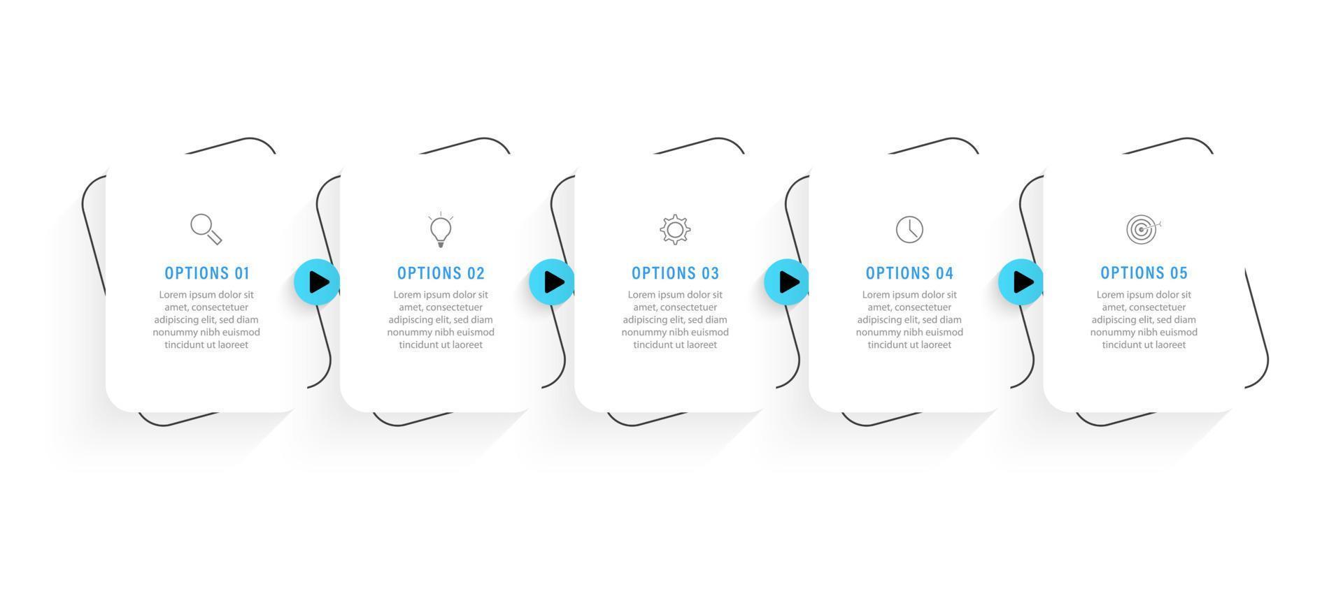 Vector Infographic label design template with icons and 5 options or steps. Can be used for process diagram, presentations, workflow layout, banner, flow chart, info graph.