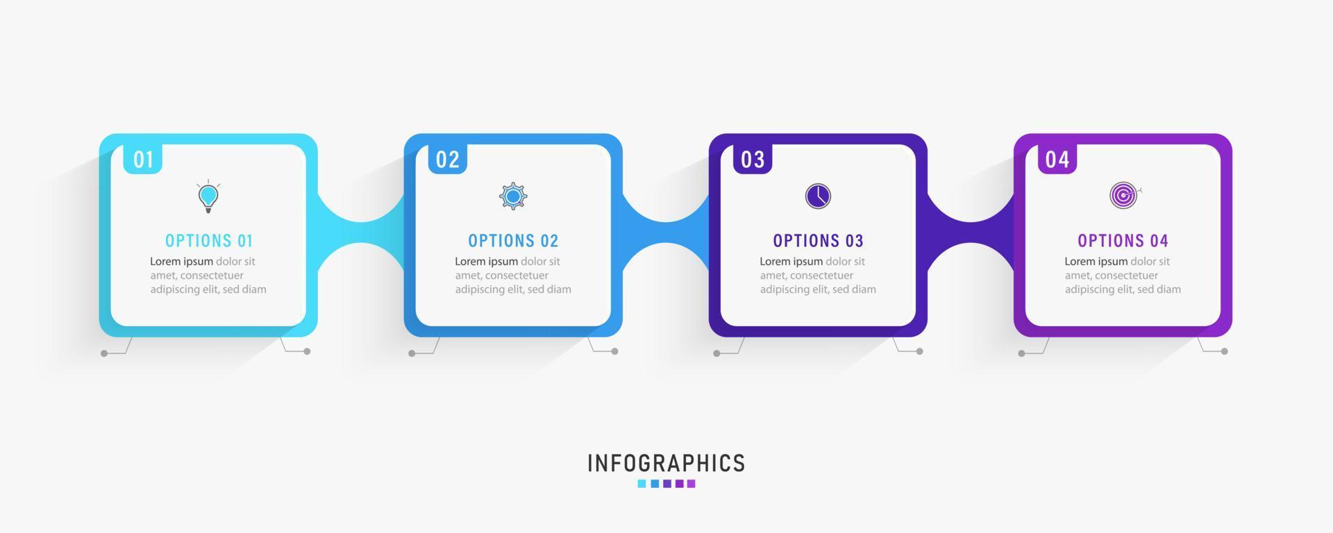 Vector Infographic label design template with icons and 4 options or steps. Can be used for process diagram, presentations, workflow layout, banner, flow chart, info graph.