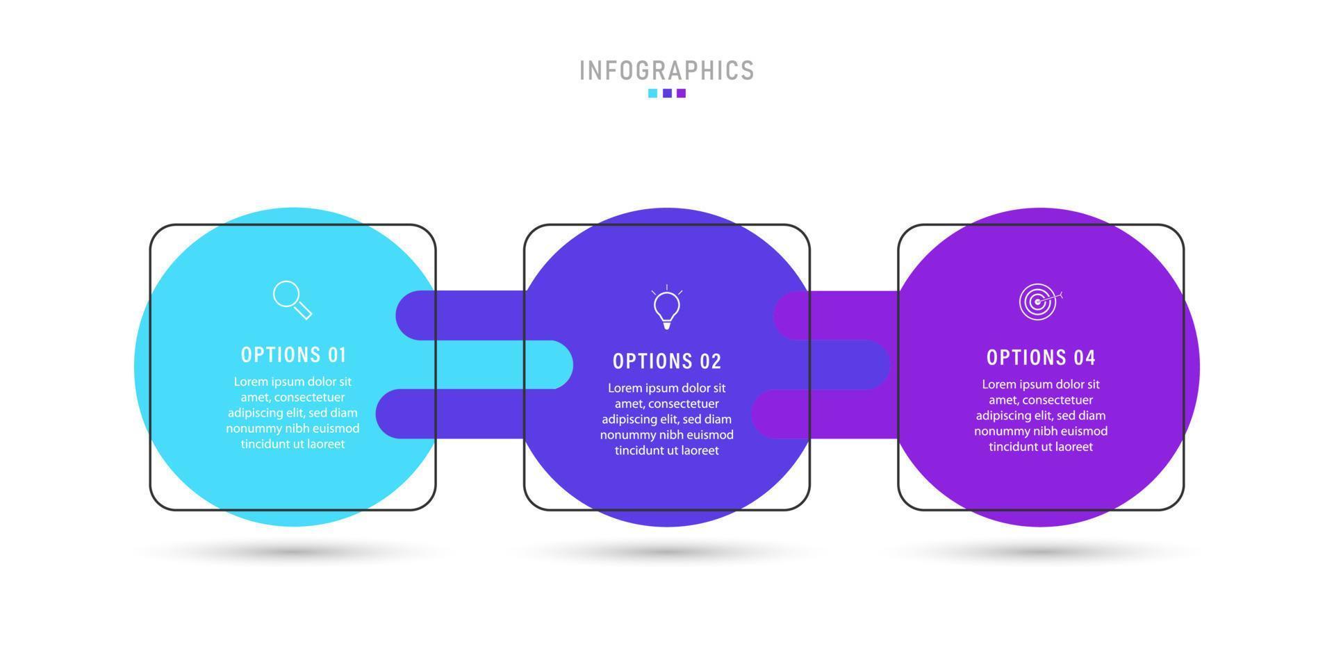 Vector Infographic label design template with icons and 3 options or steps. Can be used for process diagram, presentations, workflow layout, banner, flow chart, info graph.