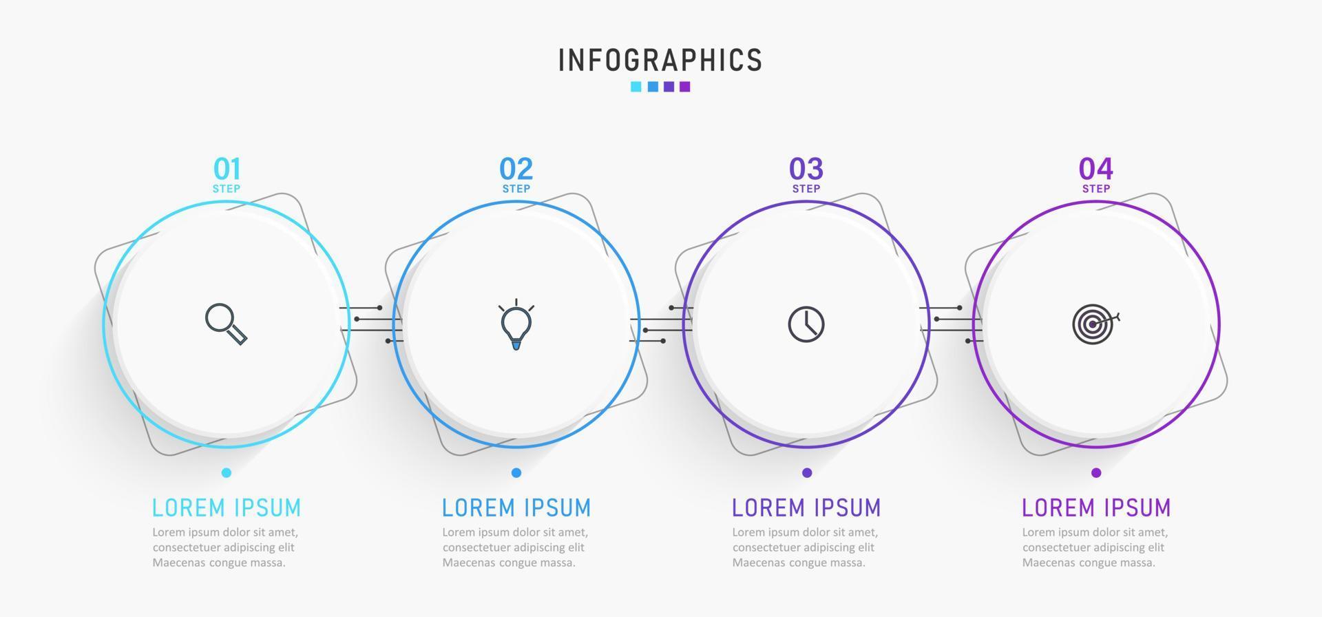 Vector Infographic label design template with icons and 4 options or steps. Can be used for process diagram, presentations, workflow layout, banner, flow chart, info graph.