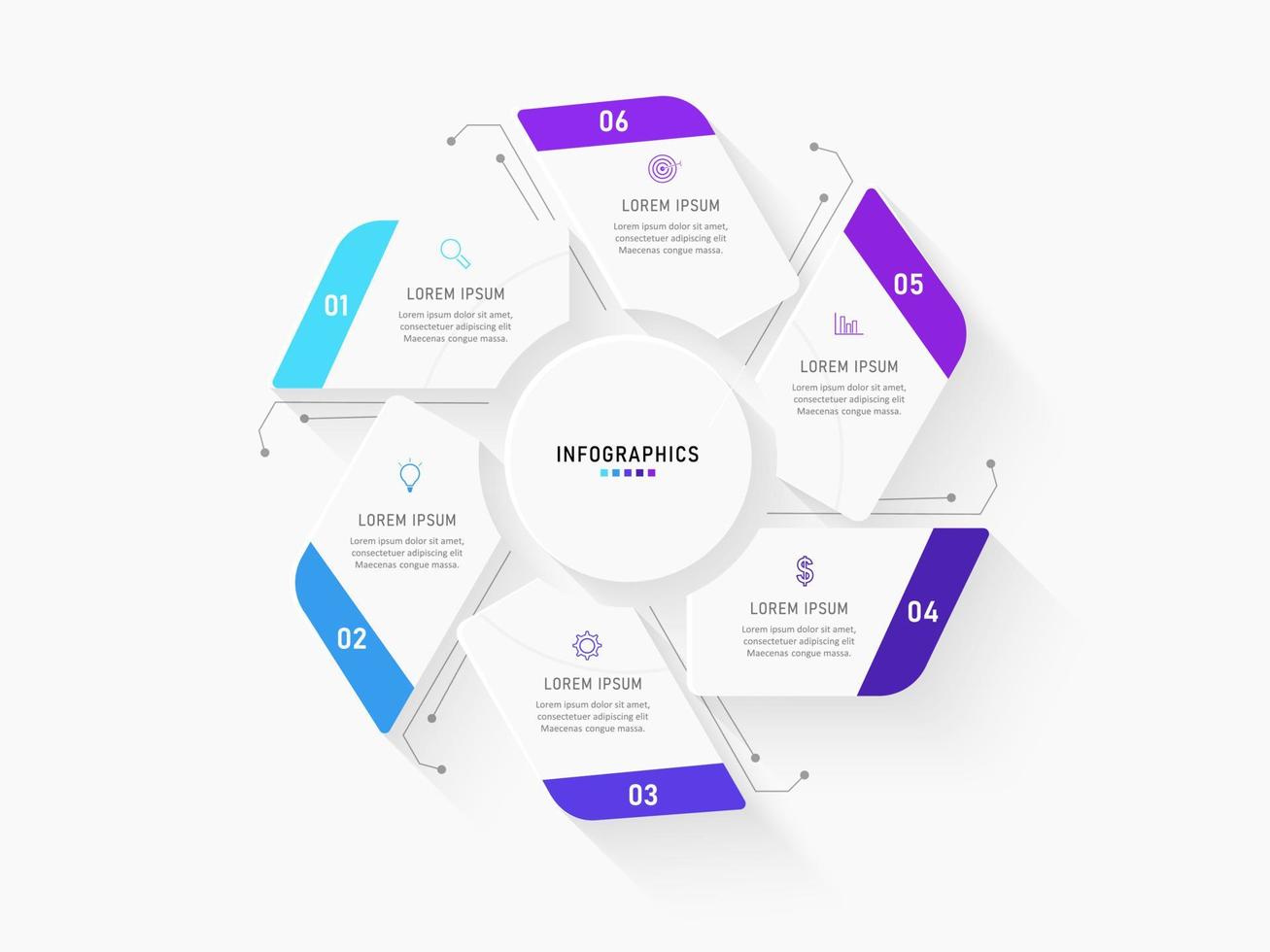 Vector Infographic label design template with icons and 6 options or steps. Can be used for process diagram, presentations, workflow layout, banner, flow chart, info graph.