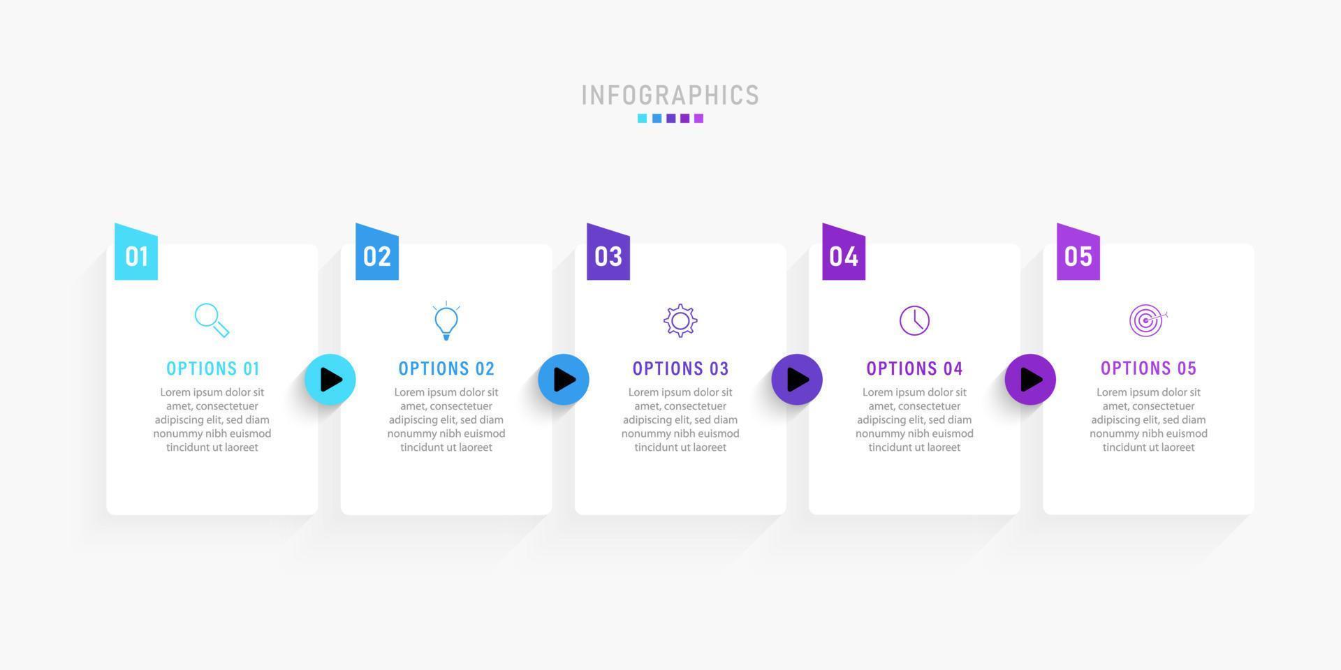 Vector Infographic label design template with icons and 5 options or steps. Can be used for process diagram, presentations, workflow layout, banner, flow chart, info graph.