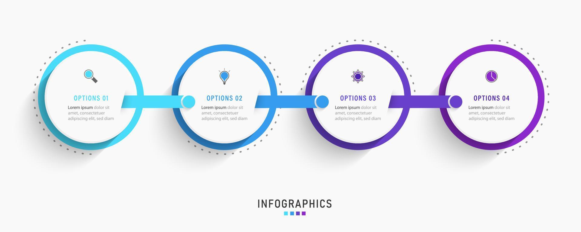 Vector Infographic label design template with icons and 4 options or steps. Can be used for process diagram, presentations, workflow layout, banner, flow chart, info graph.