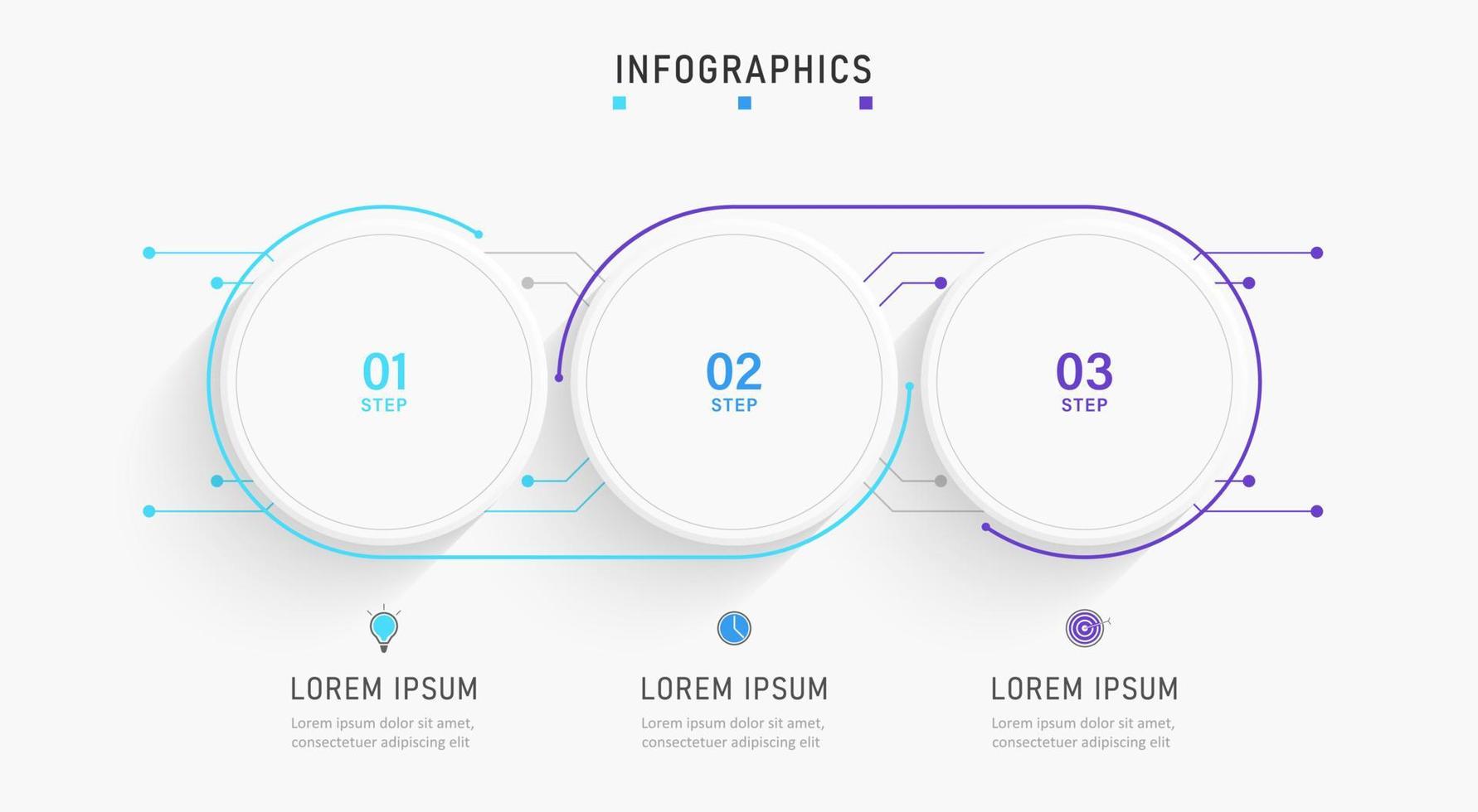 Vector Infographic label design template with icons and 3 options or steps. Can be used for process diagram, presentations, workflow layout, banner, flow chart, info graph.