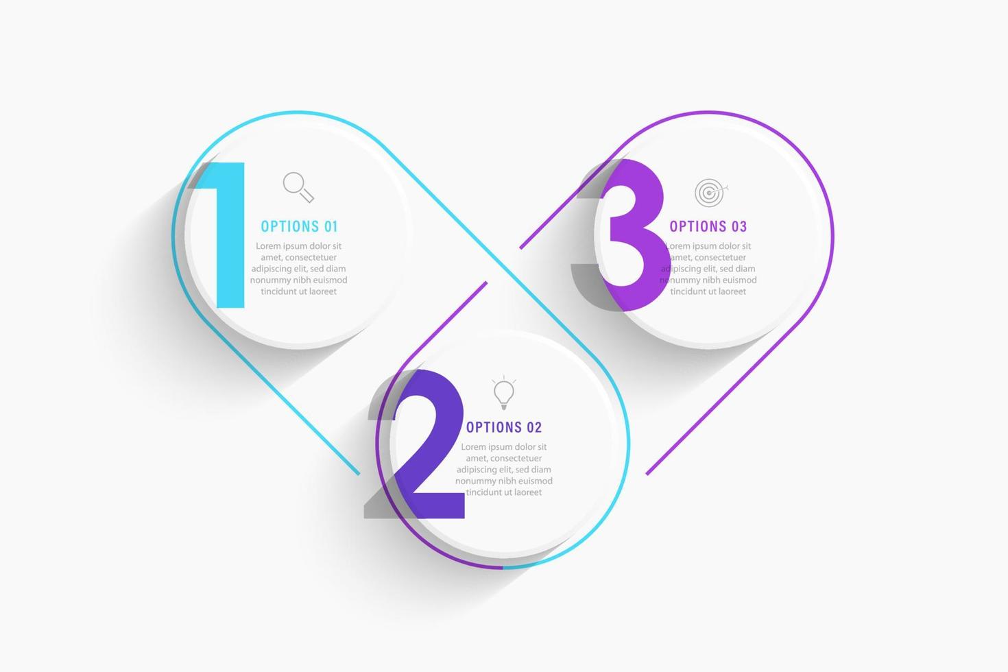 Vector Infographic label design template with icons and 3 options or steps. Can be used for process diagram, presentations, workflow layout, banner, flow chart, info graph.