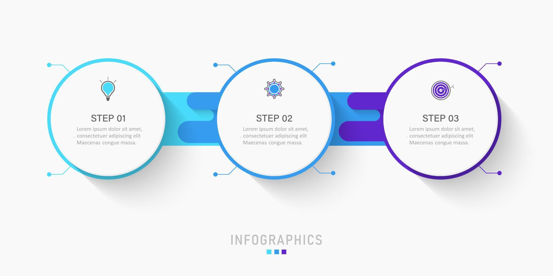 Vector Infographic label design template with icons and 3 options or steps. Can be used for process diagram, presentations, workflow layout, banner, flow chart, info graph.