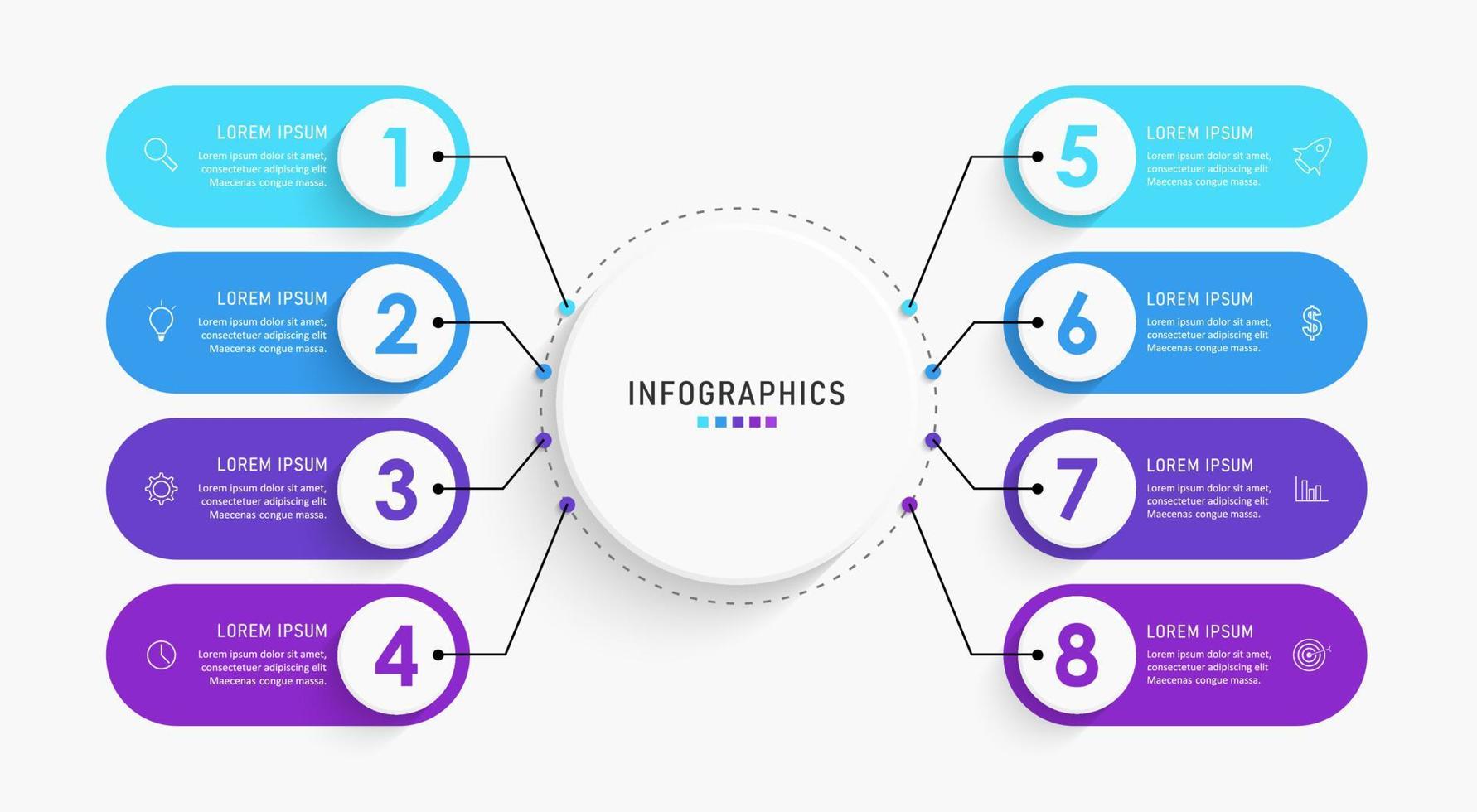 Vector Infographic label design template with icons and 8 options or steps. Can be used for process diagram, presentations, workflow layout, banner, flow chart, info graph.