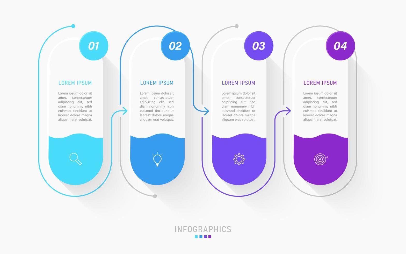 Vector Infographic label design template with icons and 4 options or steps. Can be used for process diagram, presentations, workflow layout, banner, flow chart, info graph.