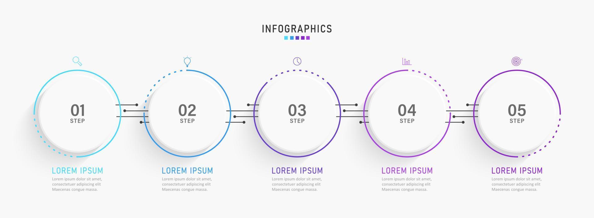 Vector Infographic label design template with icons and 5 options or steps. Can be used for process diagram, presentations, workflow layout, banner, flow chart, info graph.