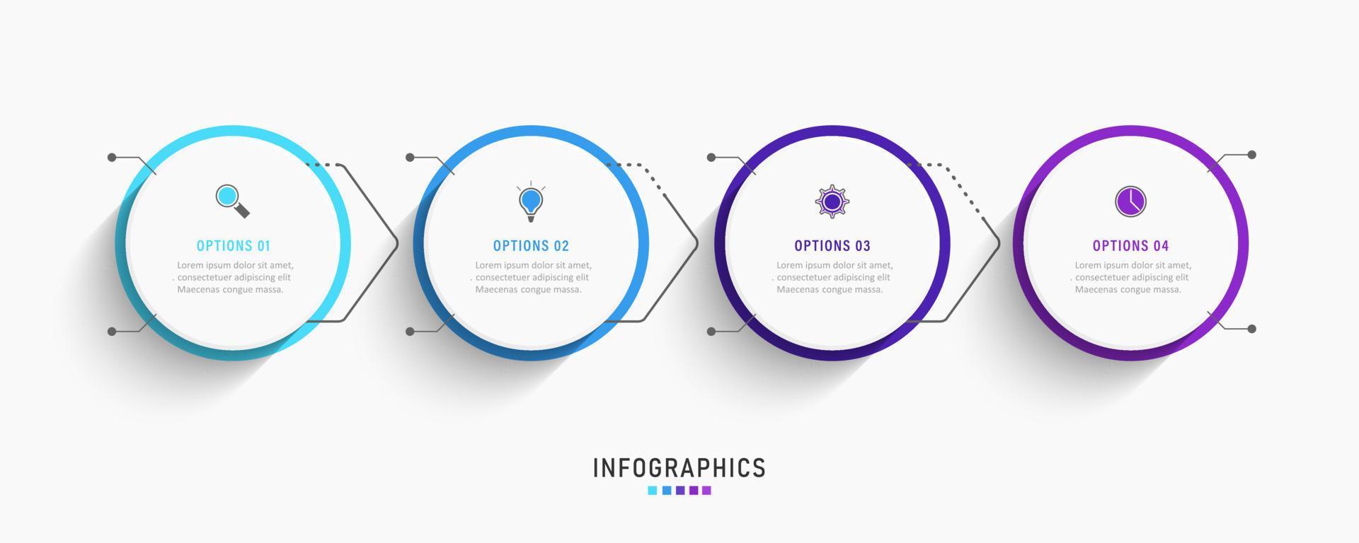 Vector Infographic label design template with icons and 4 options or steps. Can be used for process diagram, presentations, workflow layout, banner, flow chart, info graph.