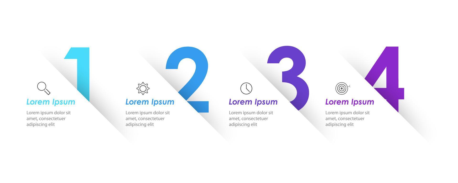 Vector Infographic label design template with icons and 4 options or steps. Can be used for process diagram, presentations, workflow layout, banner, flow chart, info graph.