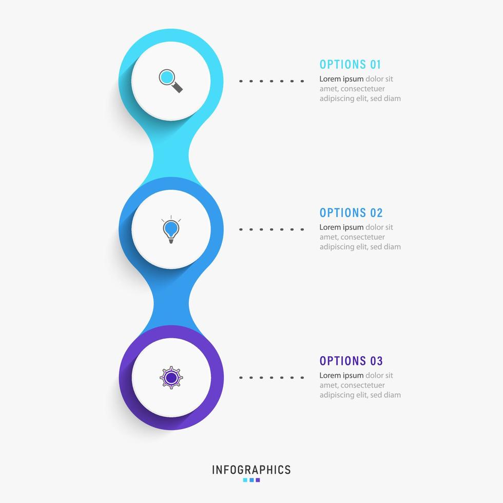 Vector Infographic label design template with icons and 3 options or steps. Can be used for process diagram, presentations, workflow layout, banner, flow chart, info graph.