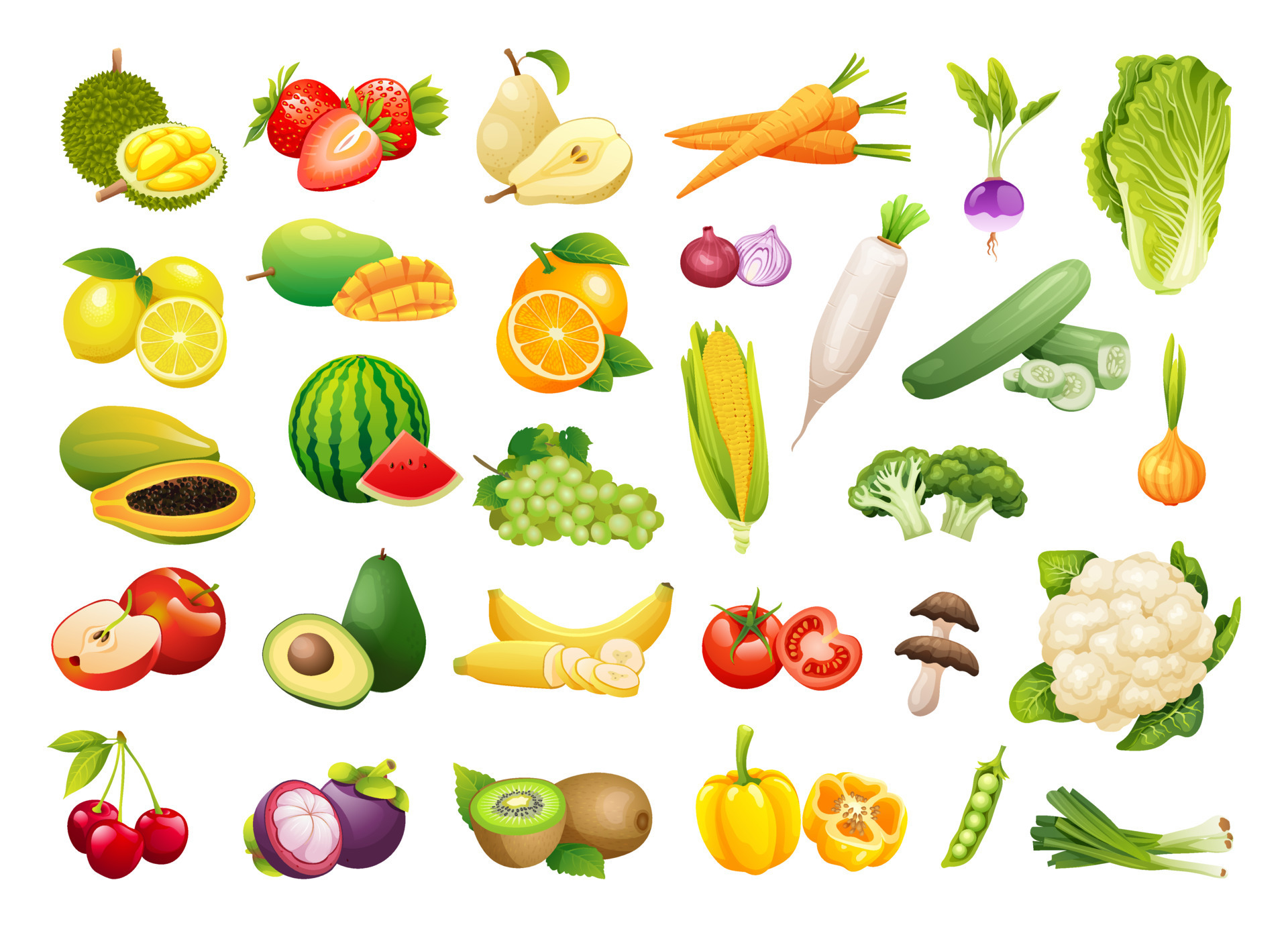 Cartoon fresh vegetables set 11520488 Vector Art at Vecteezy