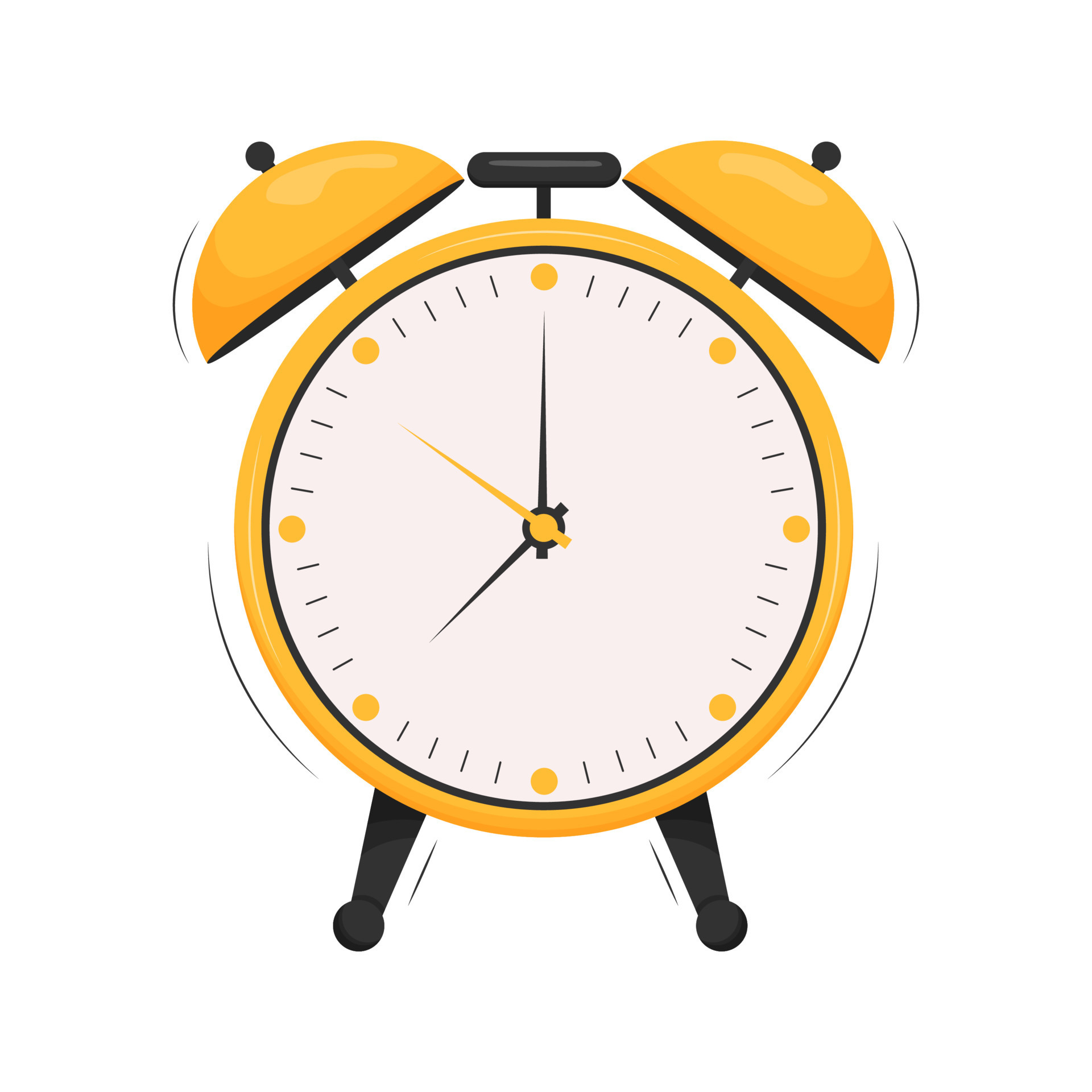 Cartoon alarm clock. Wake-up time isolated on background. Flat vector  illustration 10253502 Vector Art at Vecteezy