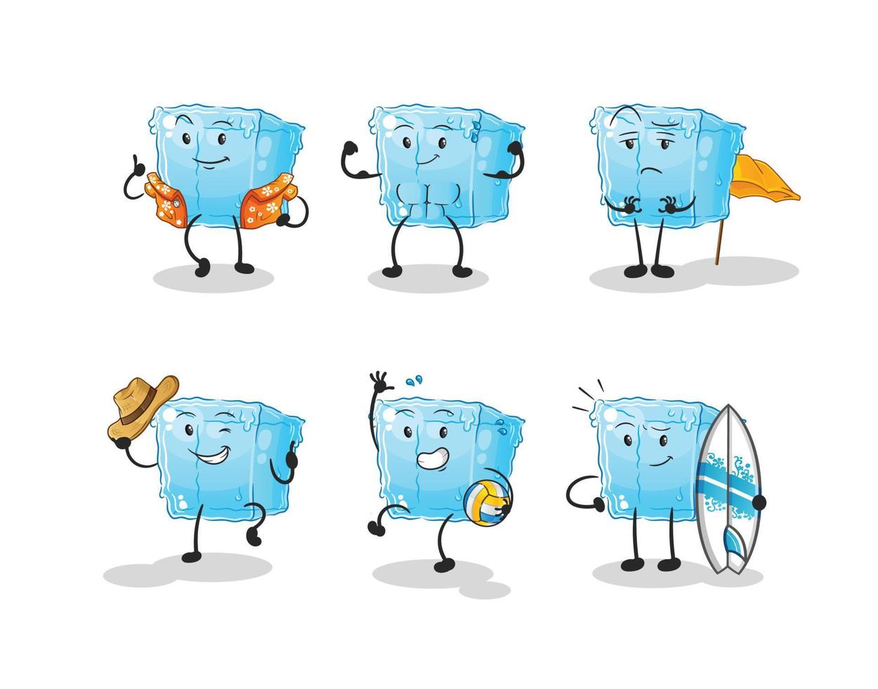 vector de dibujos animados de cubo de hielo