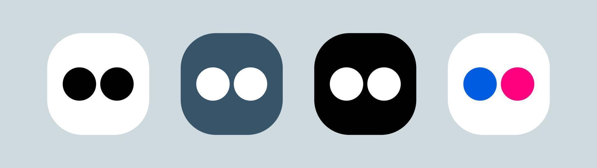 Flickr logo in square. Popular social network logotype vector illustration.