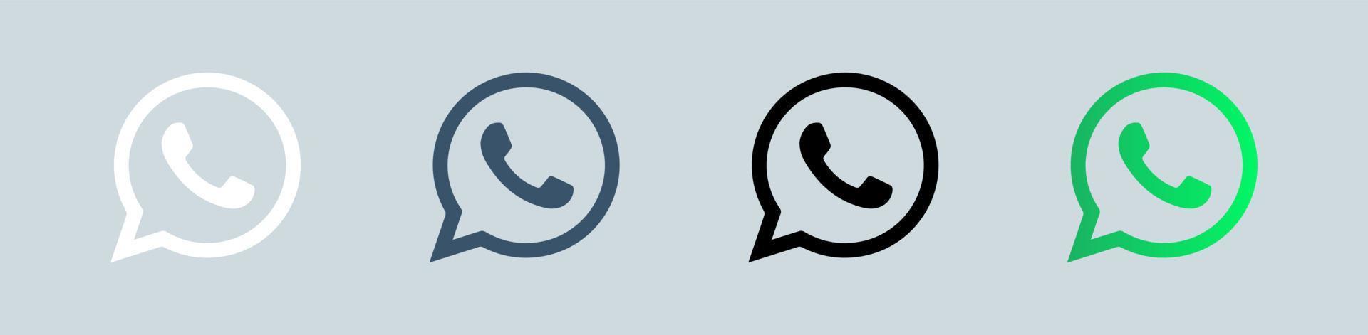 Whatsapp icon set. Messaging application logotype. vector