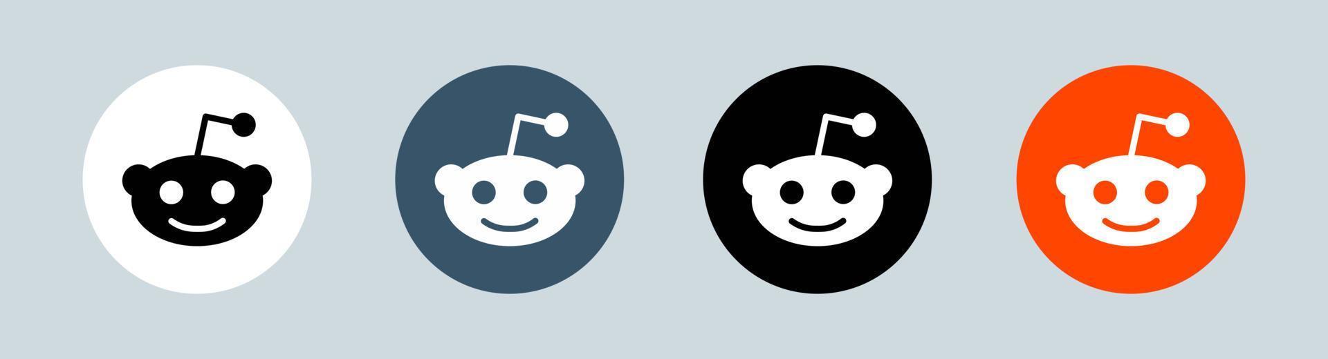 logotipo de reddit en círculo. Ilustración de vector de logotipo de redes sociales populares.