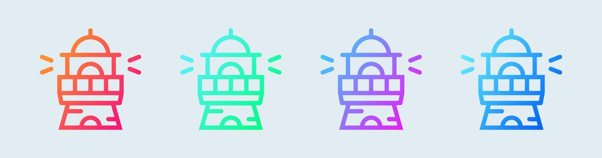 Lighthouse line icon in gradient colors. Beacon light signs vector illustration.