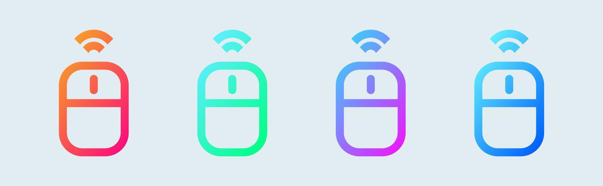 Computer mouse line icon in gradient colors. Wireless mouse signs vector illustration.