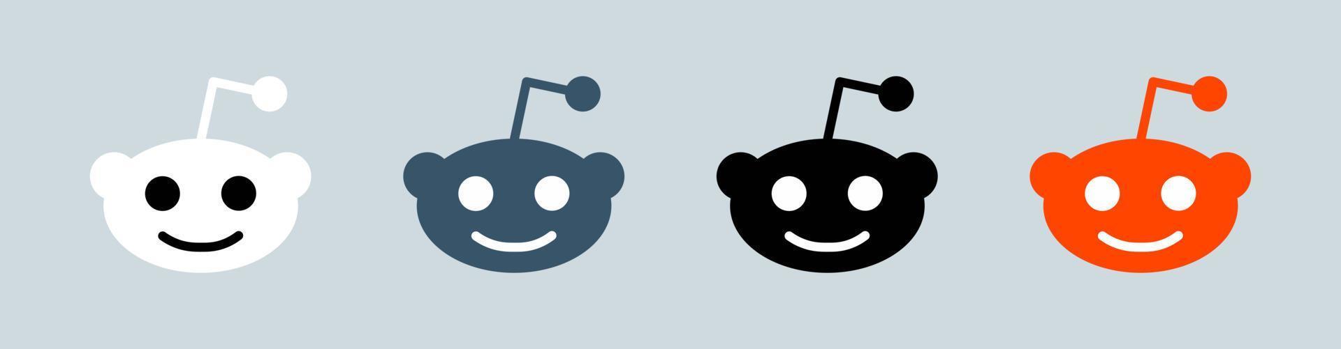 Reddit logo collection. Popular social media logotype vector illustration.