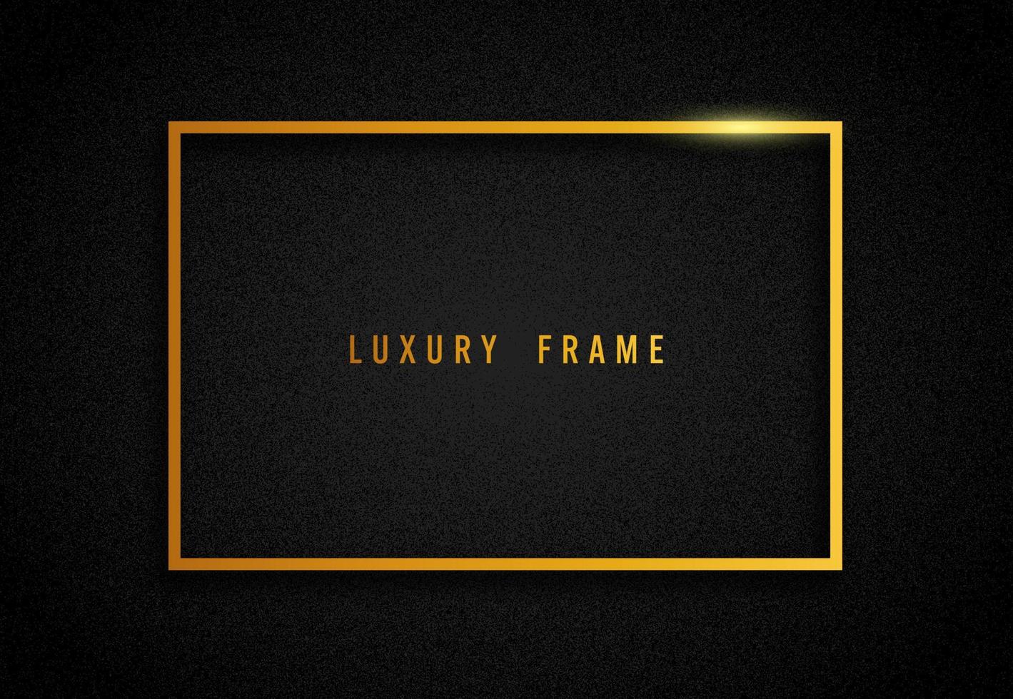 Luxury golden frame mockup. Landscape minimal frame in a black backround. vector