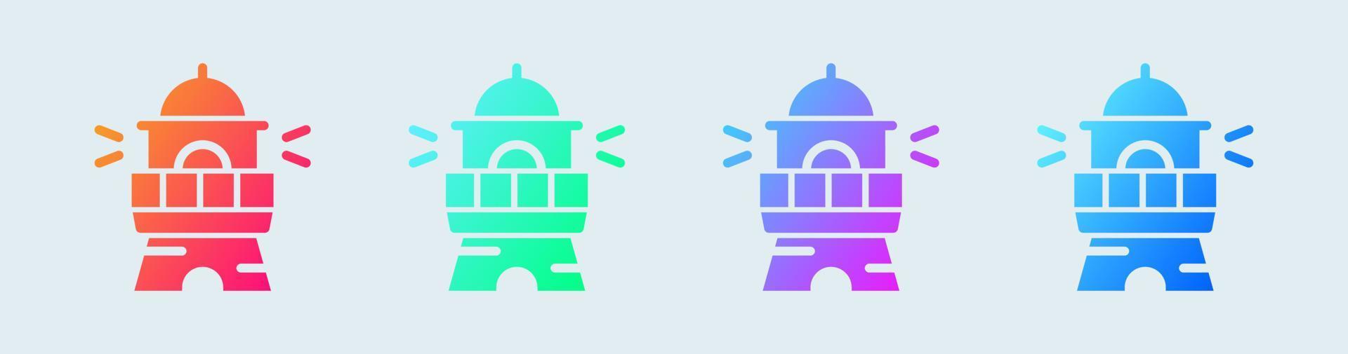 Lighthouse solid icon in gradient colors. Beacon light signs vector illustration.