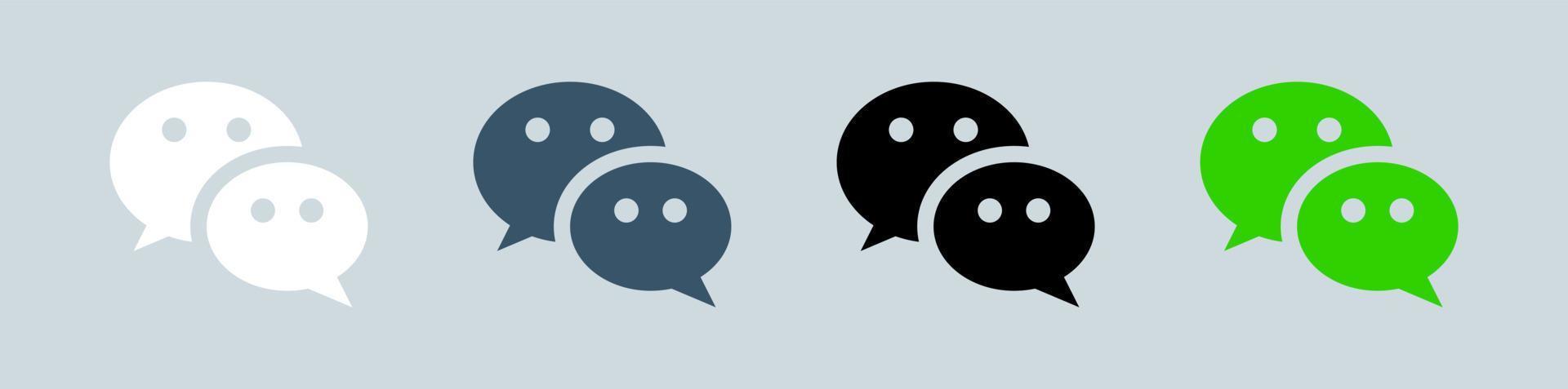 Wechat logo collection. Messaging apps logotype vector illustration.